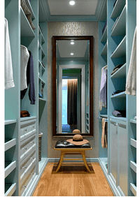 Параллельная гардеробная комната с большим зеркалом Иваново