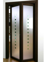 Складные двери гармошка с матовым стеклом Иваново